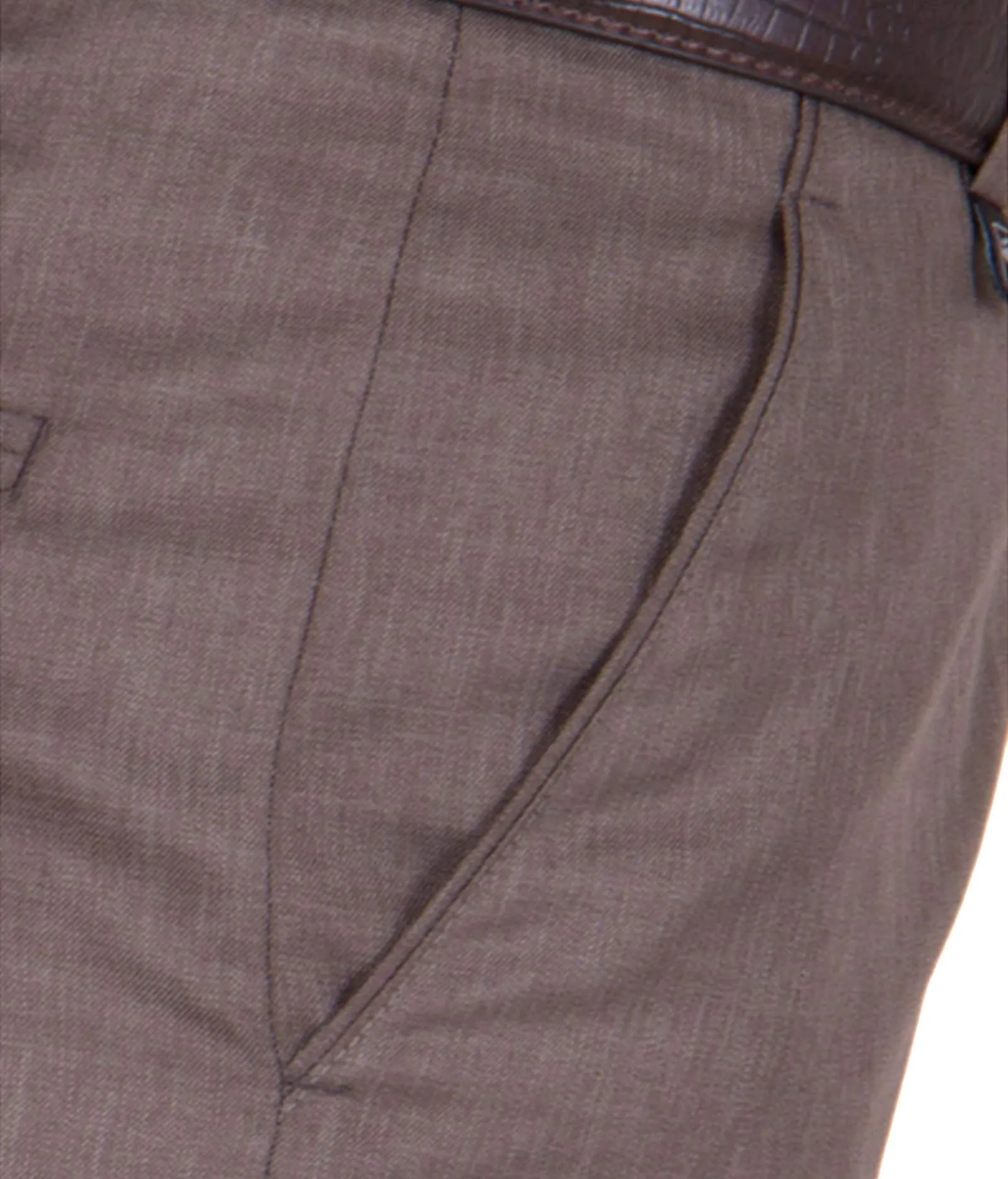 American-Elm Men's Cotton Blend Brown Formal Trouser