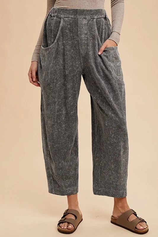 Annie Wear Mineral Washed Elastic Waist Pants