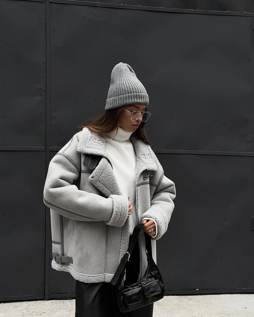 Ava Shearling Faux Fur Jacket