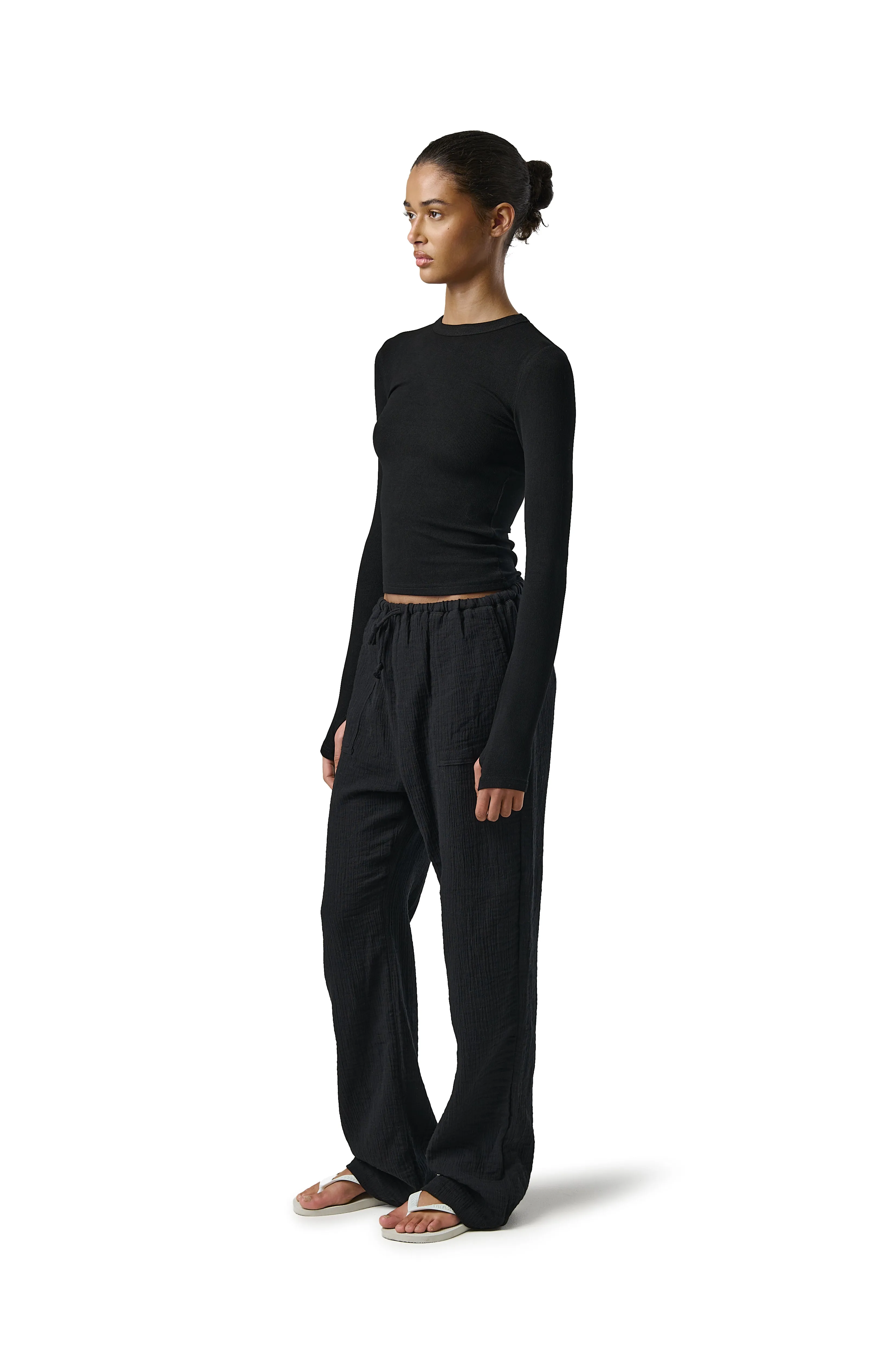 Beatrix Linen Pants in Black