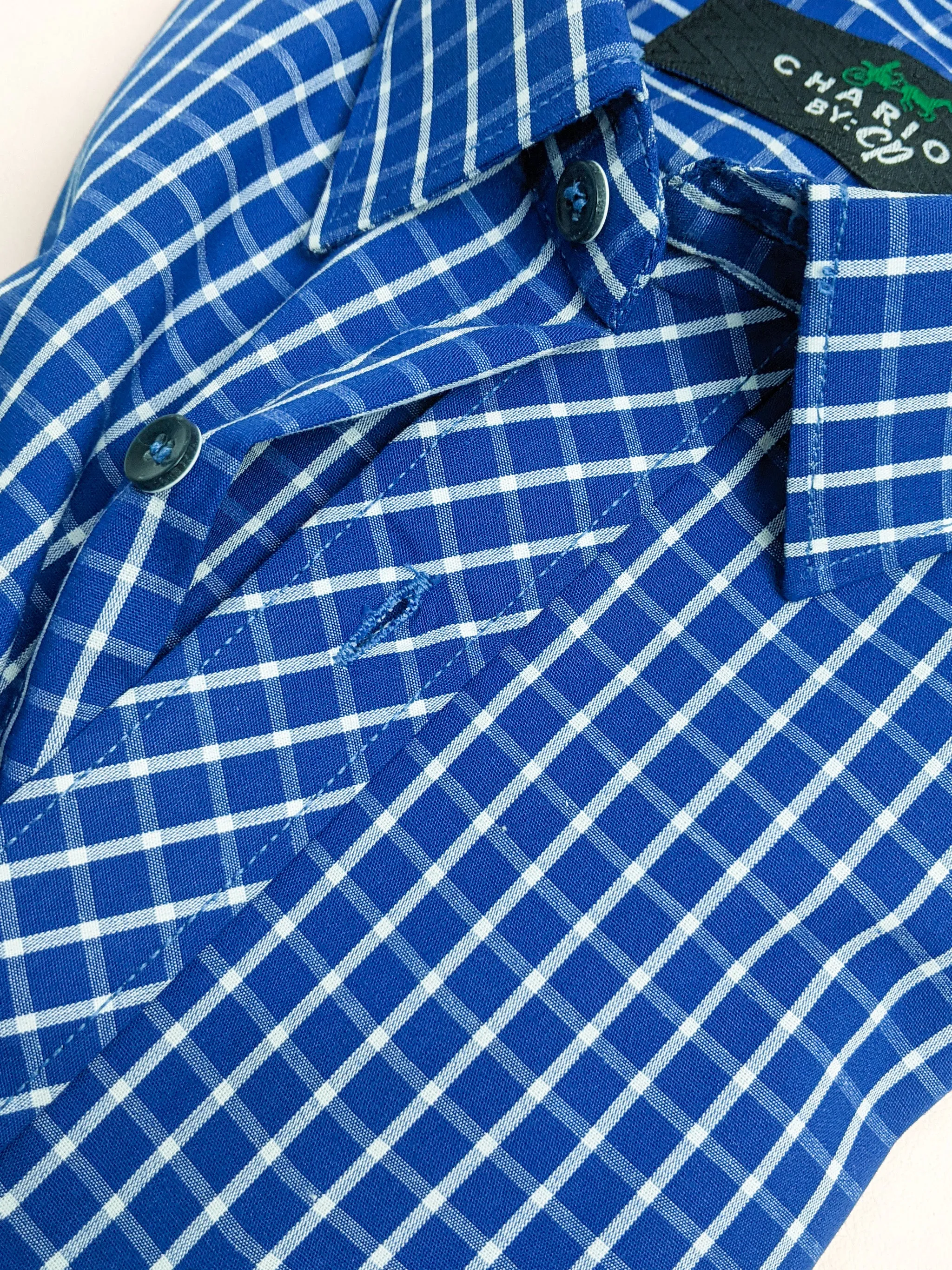 Blue Checks Formal Dress Shirt For Men AN MFS102