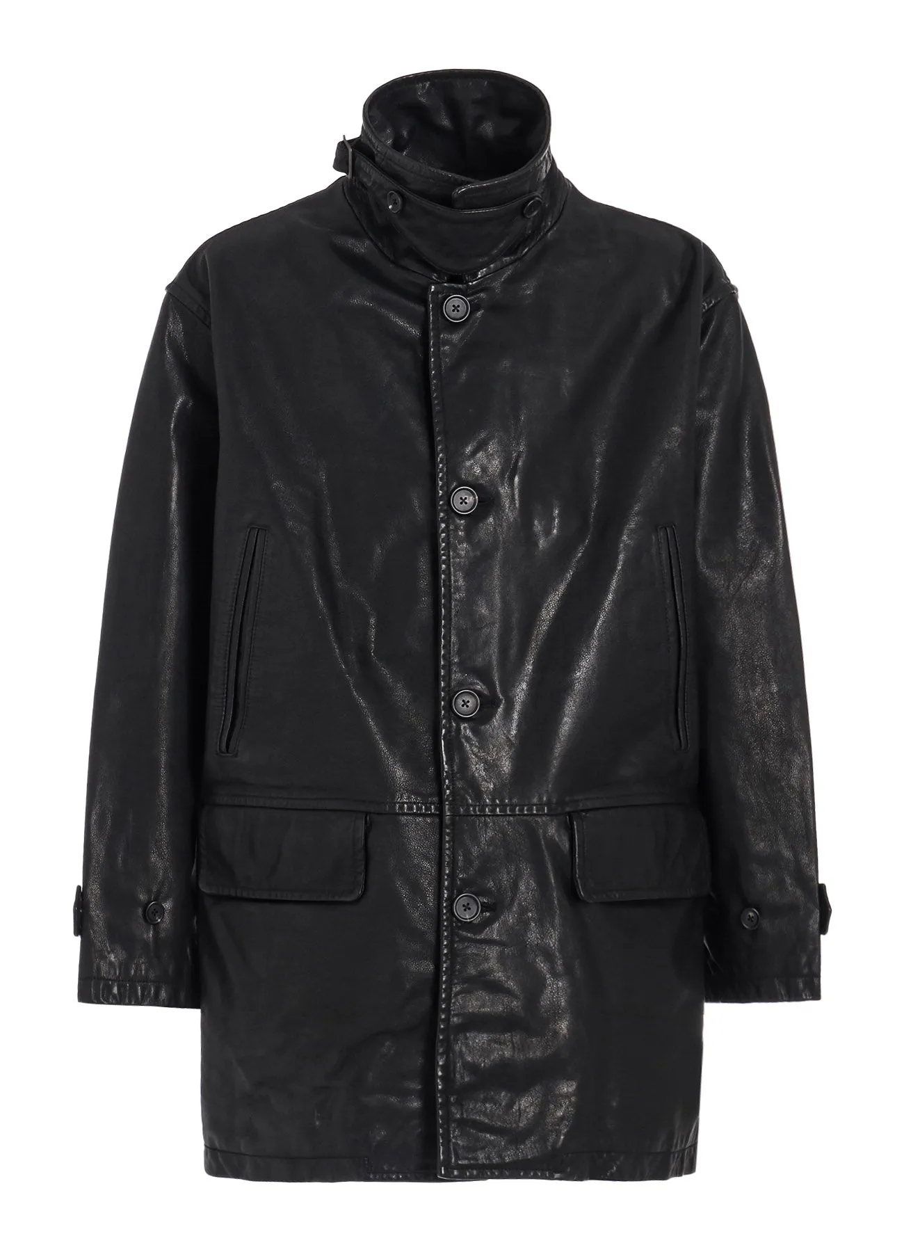 BUFFALO WASHED LEATHER CAR COAT