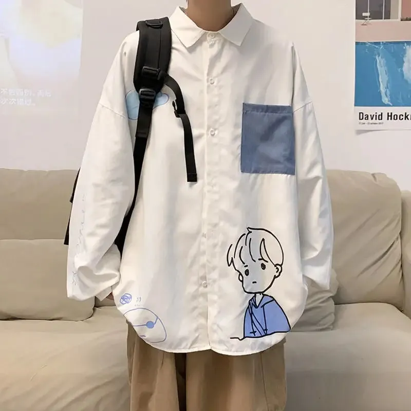 Cartoon Boy Printed Long Sleeve Shirts