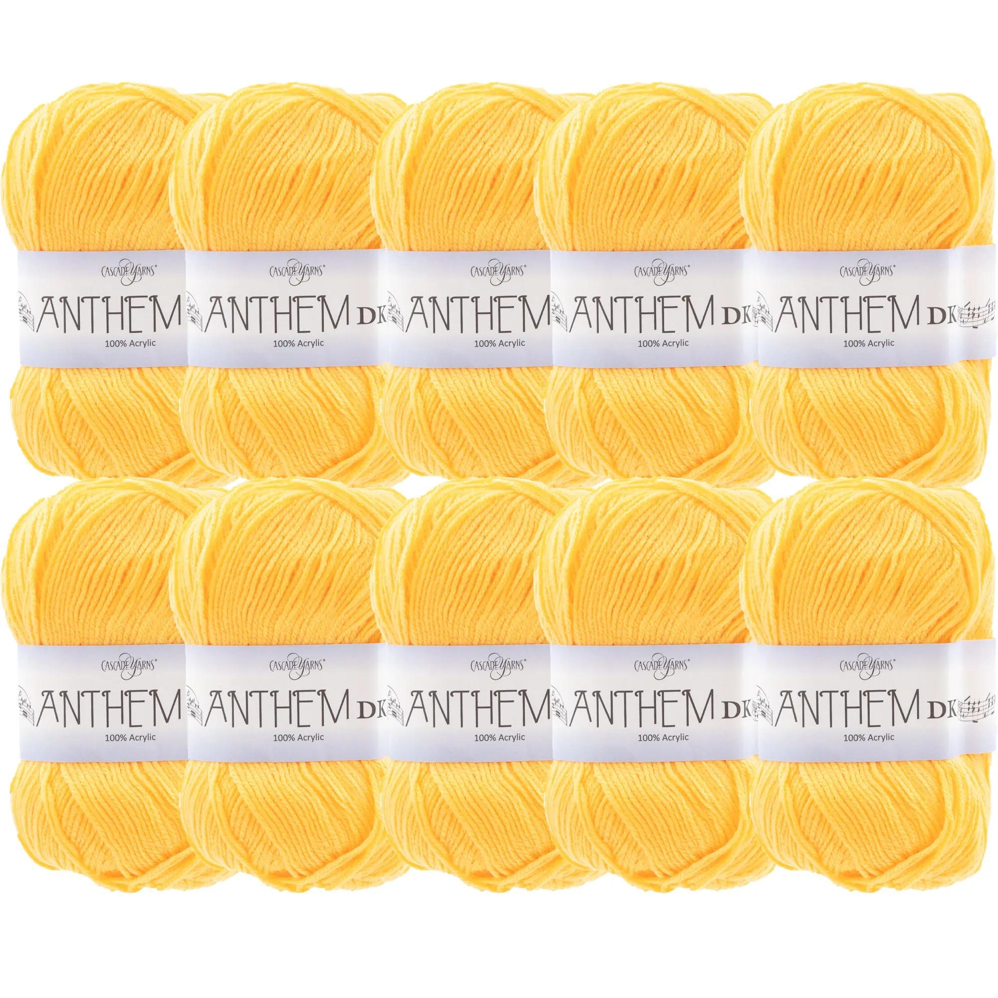 Cascade Yarns Anthem DK Yarn - 20 Yellow - 10-Pack