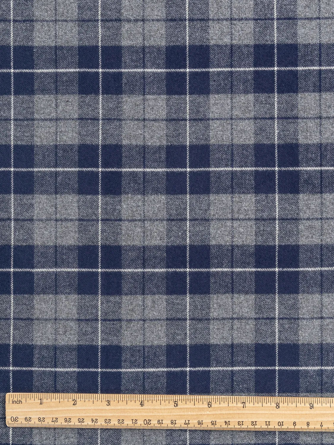 Check Cotton Flannel Twill - Navy   Grey