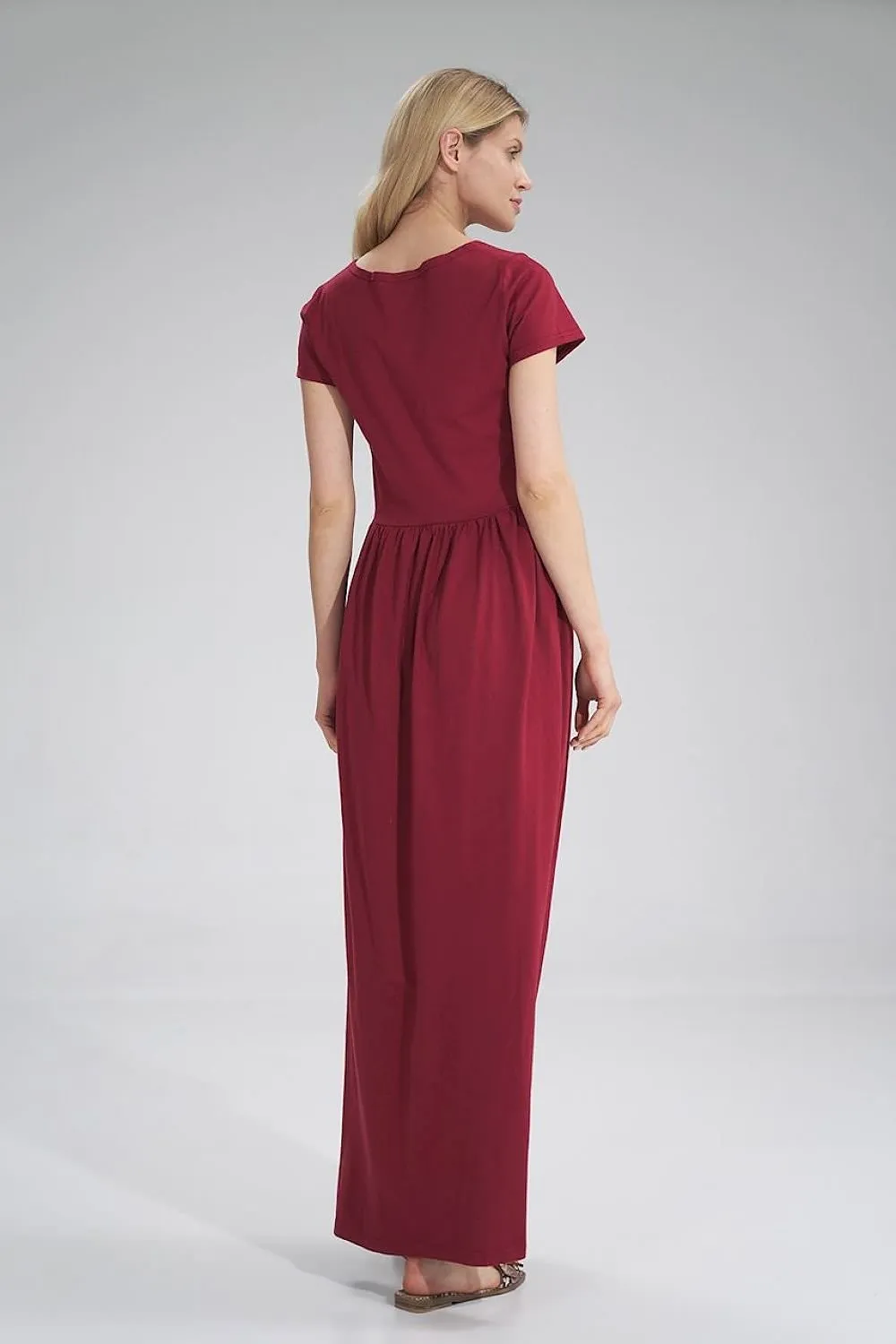 Chic Summer Cotton Maxi Dress with Graceful Side Slit