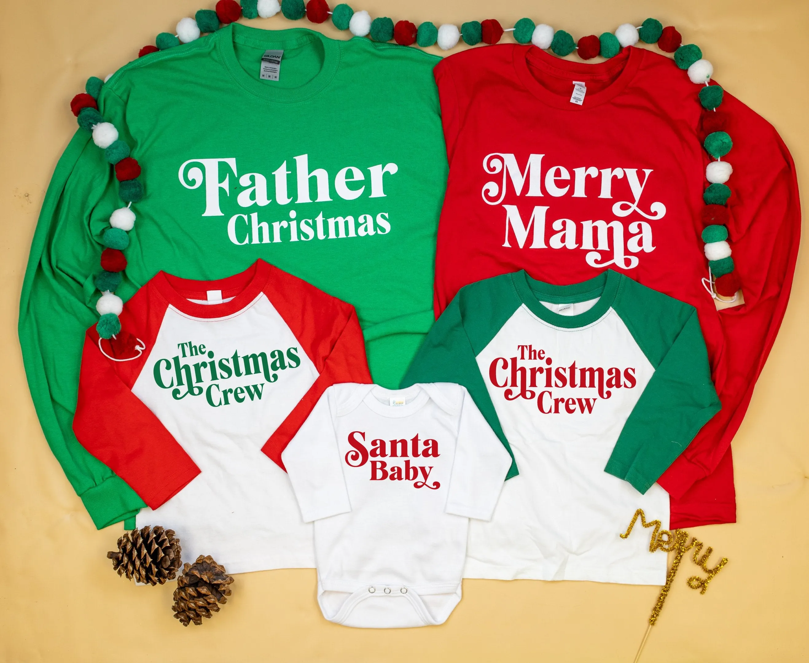 Christmas Crew | RED Raglan | Bodysuit or Tee