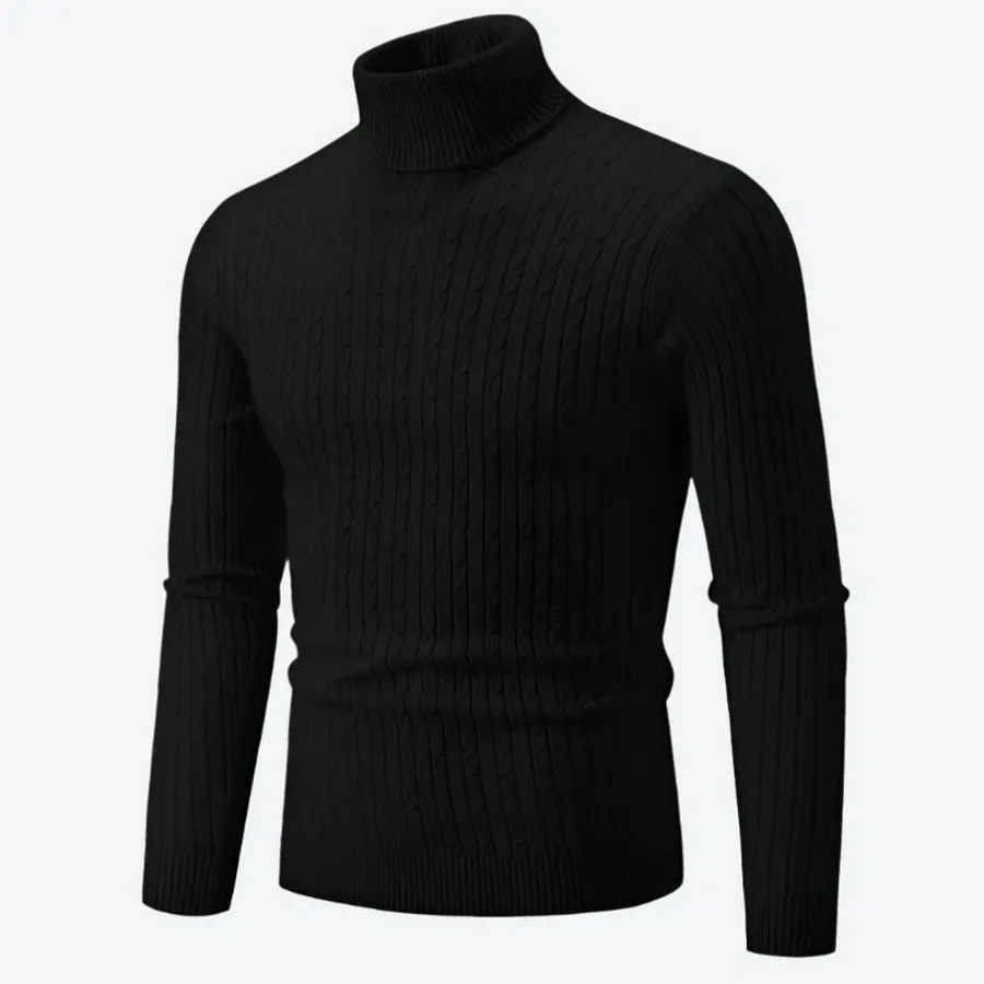 Classic Ribbed Slim Fit Turtleneck Sweaters