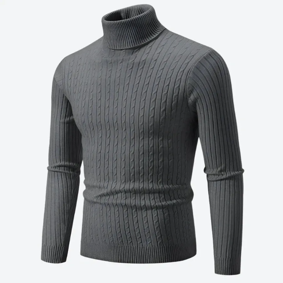 Classic Ribbed Slim Fit Turtleneck Sweaters