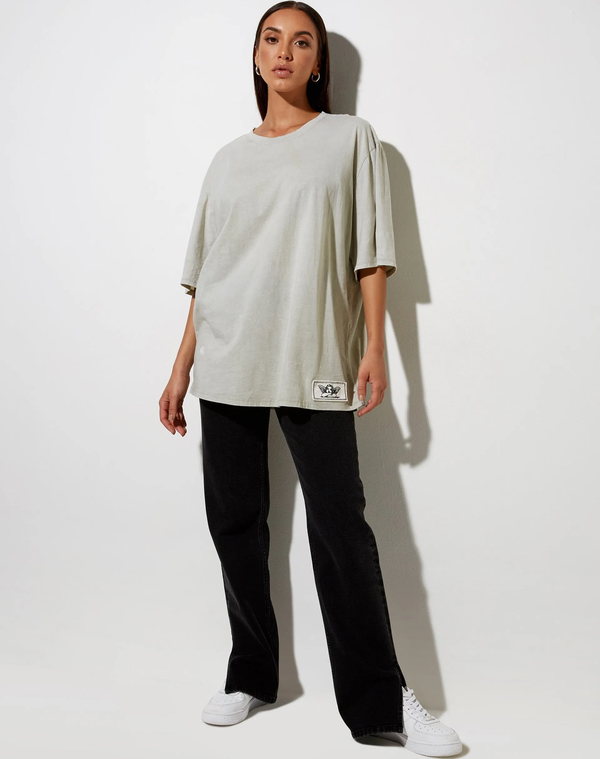 Cocoon Tee in Ecru Angelo Label Embro