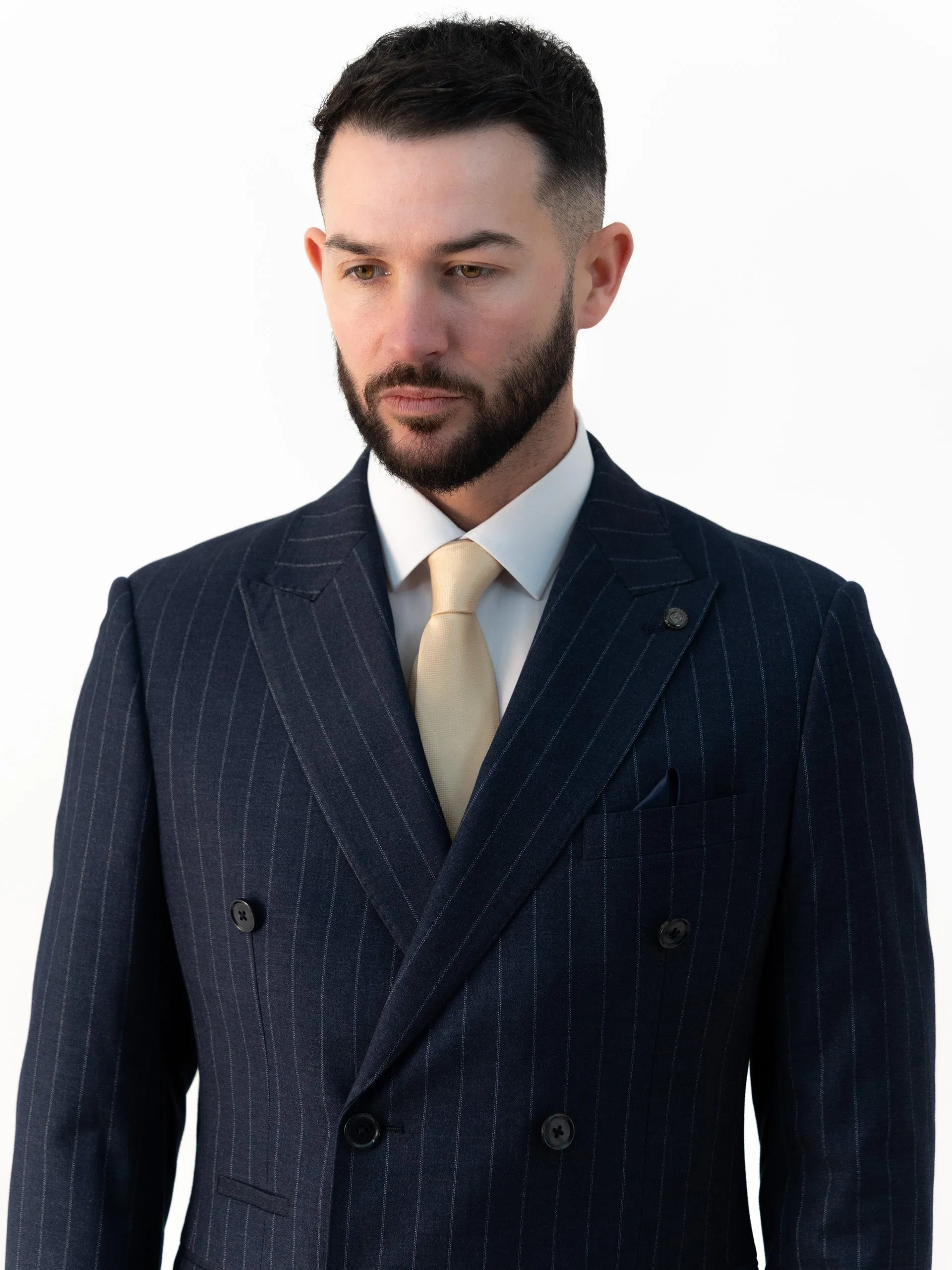 Connor Navy Pinstripe Double Breasted Two Piece Suit