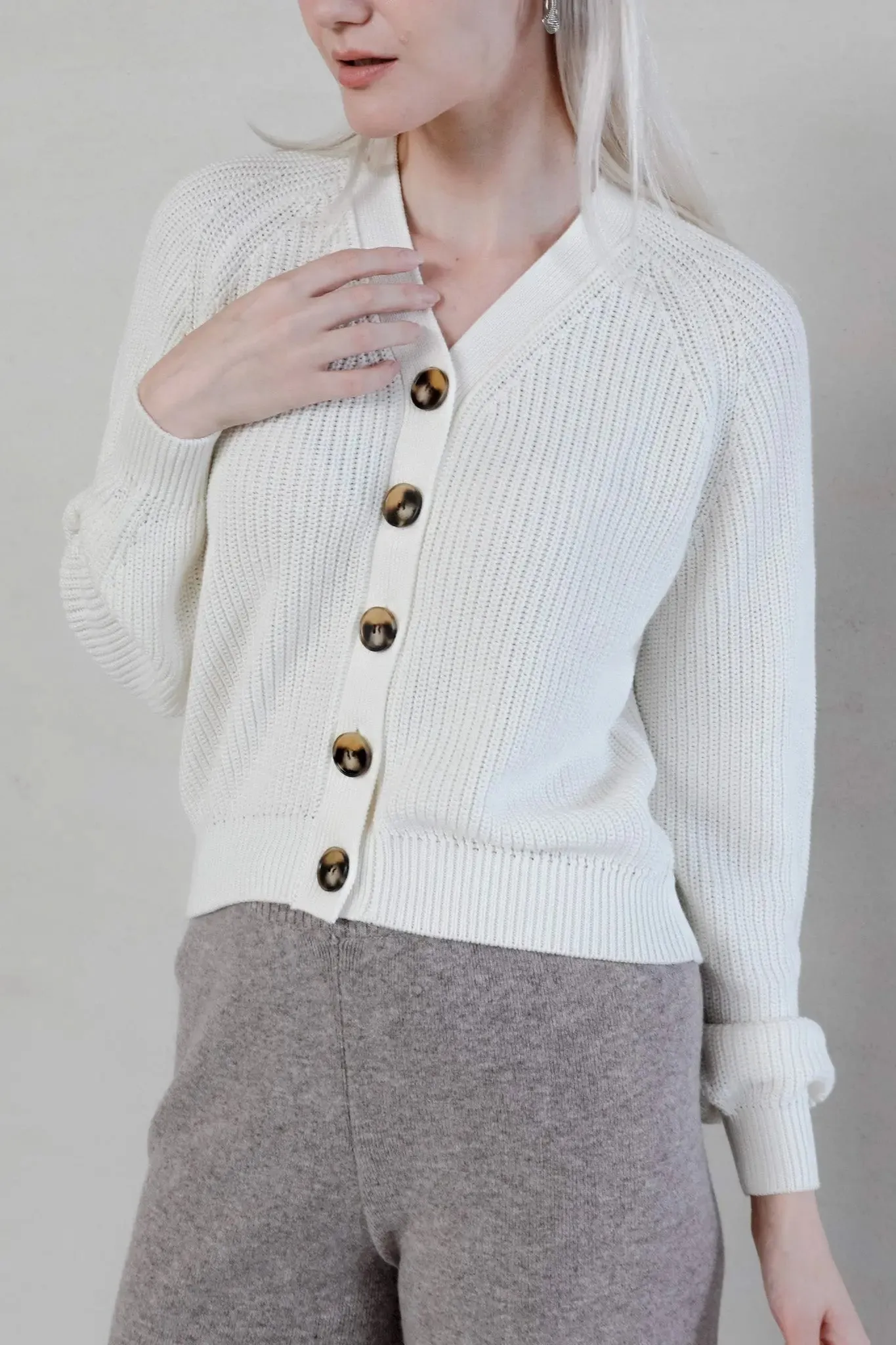 Cotton V-Neck Cardigan