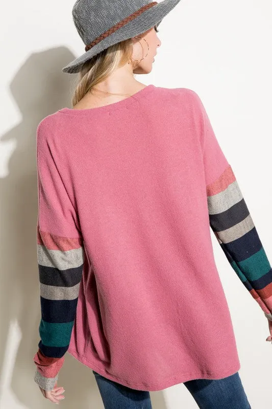 COZY COLORBLOCK TOP