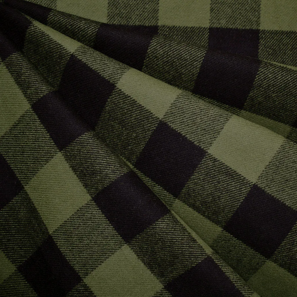 Cozy Cotton Flannel Buffalo Check Plaid Olive/Black