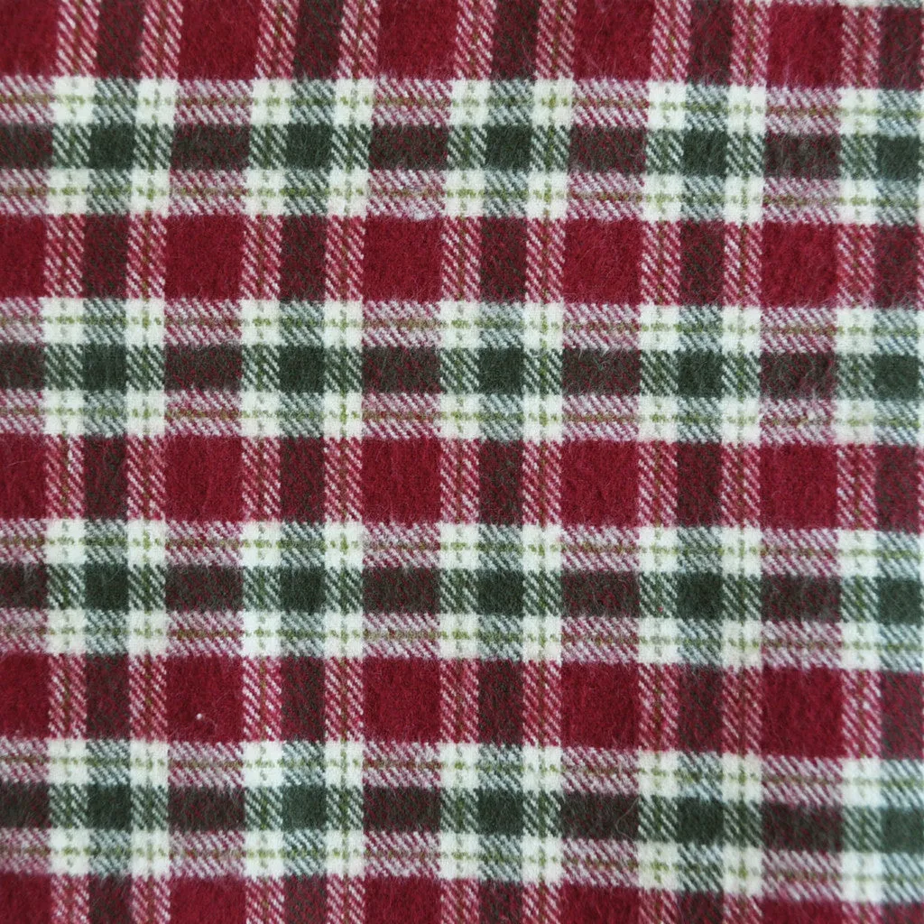 Cozy Cotton Flannel Holiday Tartan Plaid Cranberry