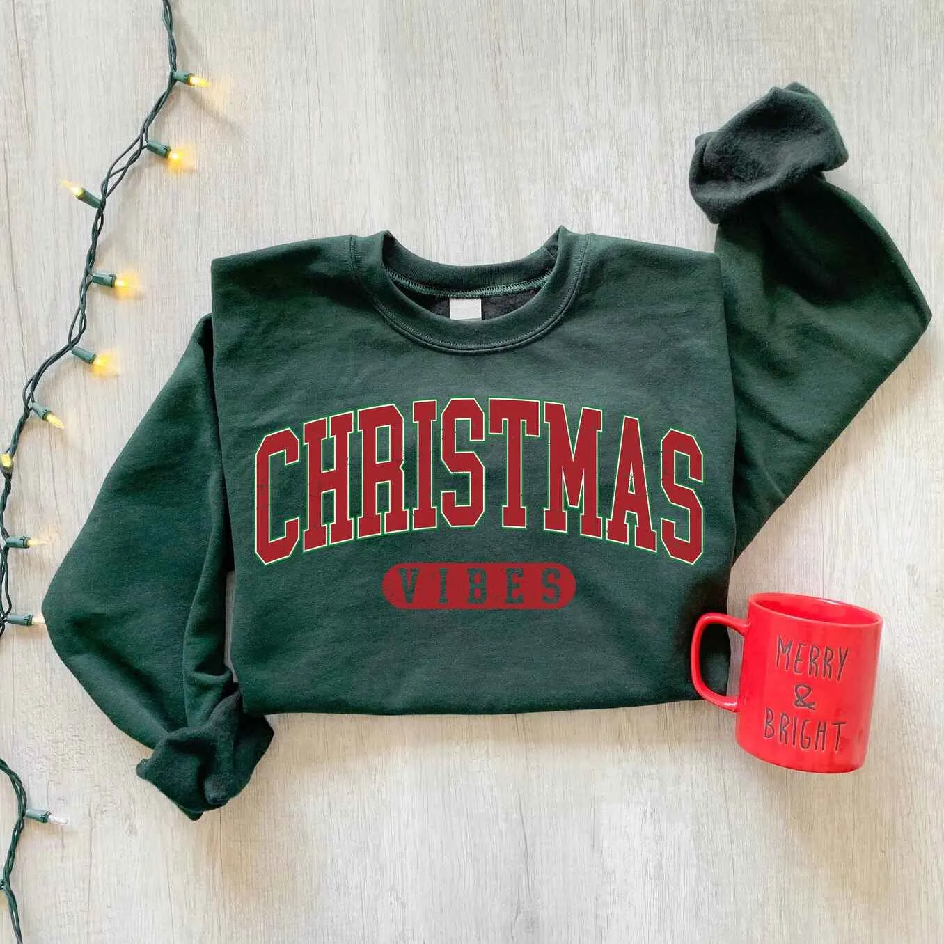 Cozy "Christmas Vibes" Sweatshirt – Festive Holiday Apparel