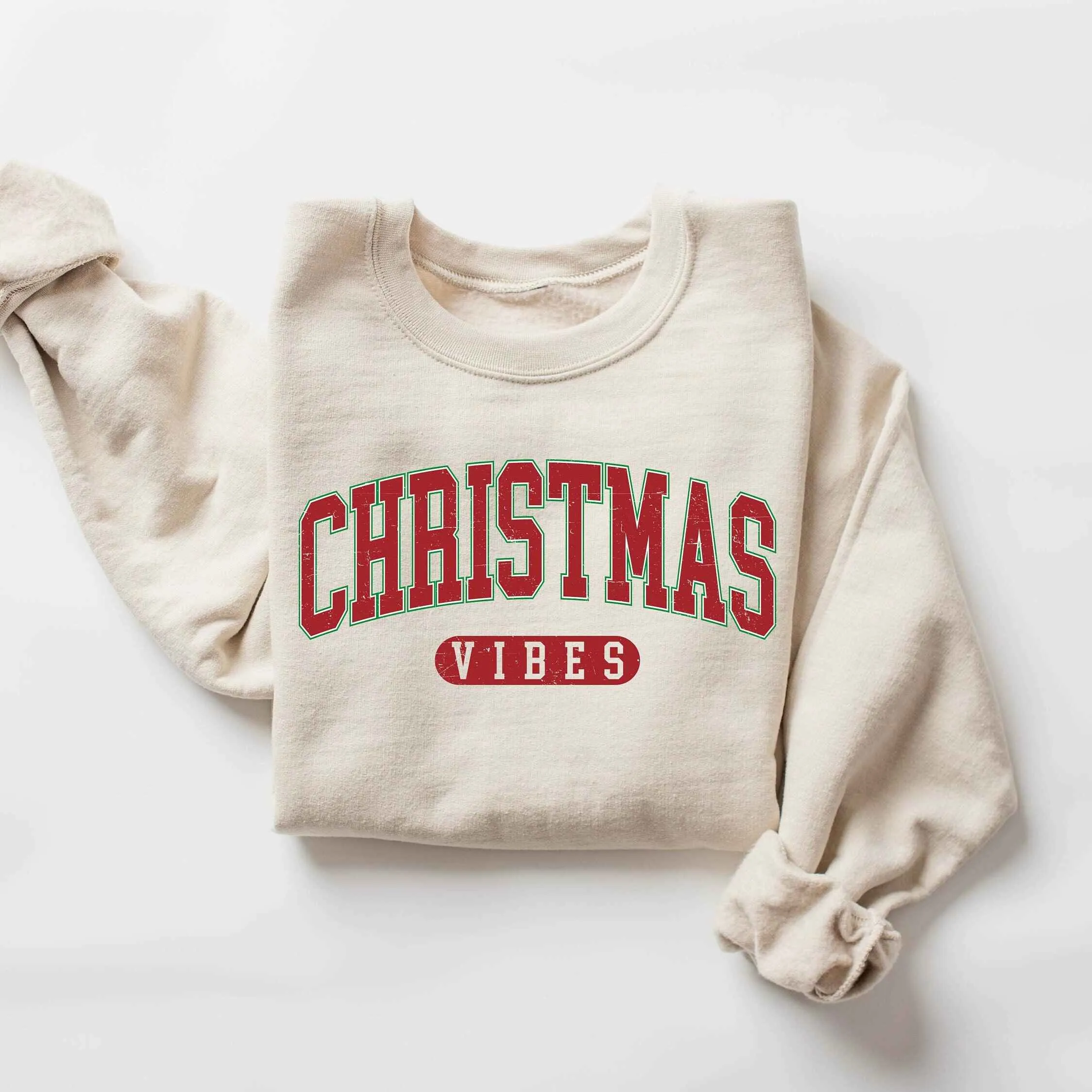 Cozy "Christmas Vibes" Sweatshirt – Festive Holiday Apparel