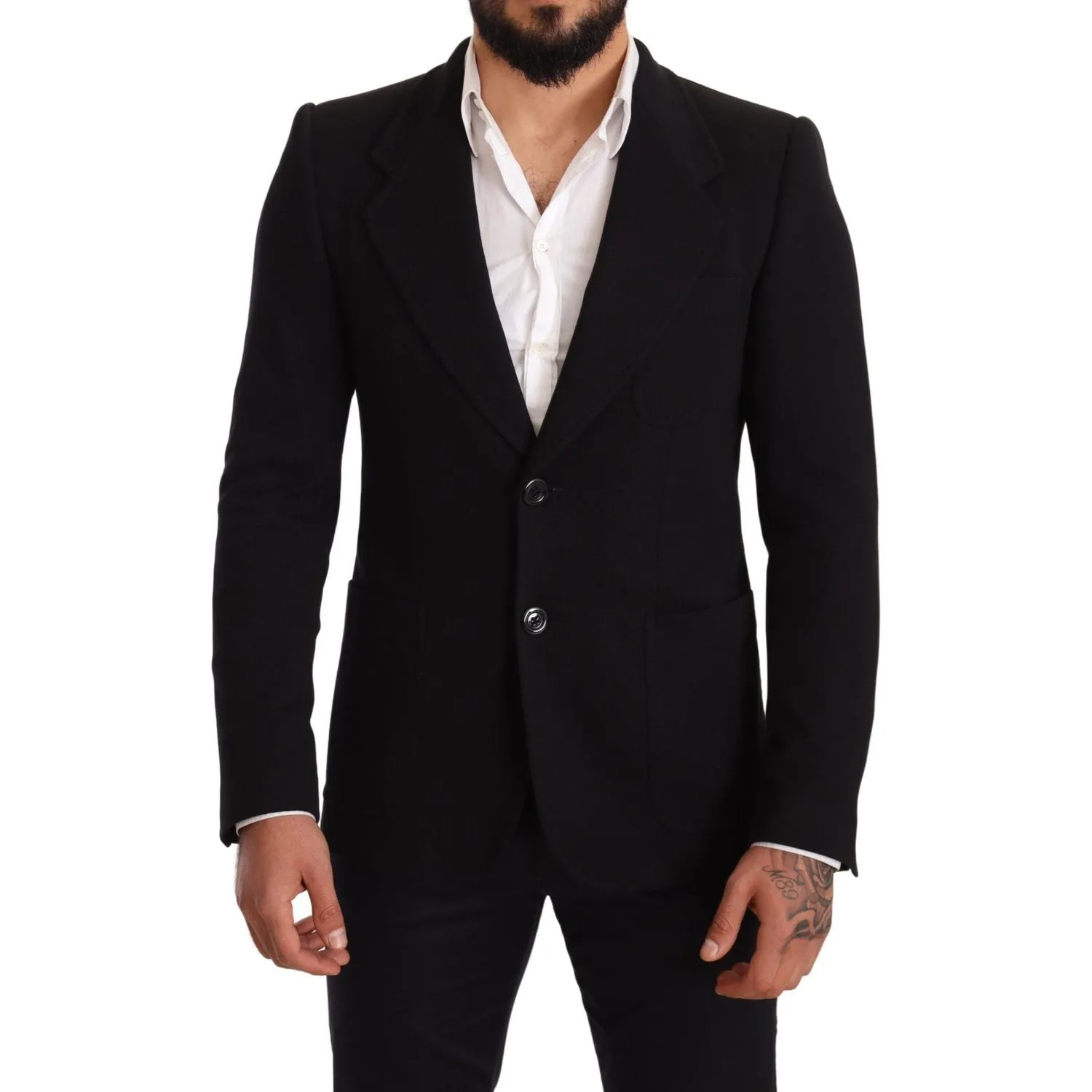 Dolce & Gabbana Elegant Slim Fit Black Cotton Blazer