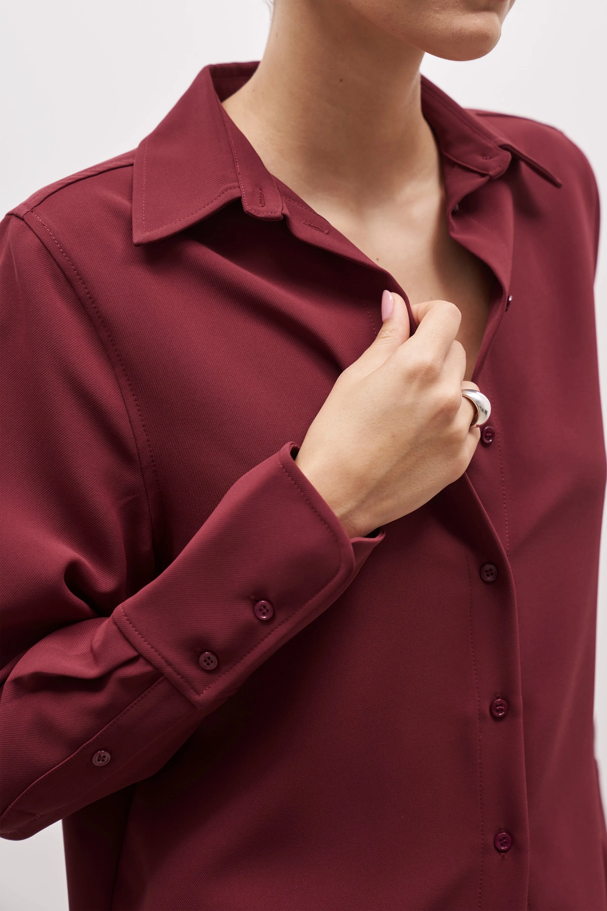 Effortless Oversized Shirt - Burgundy