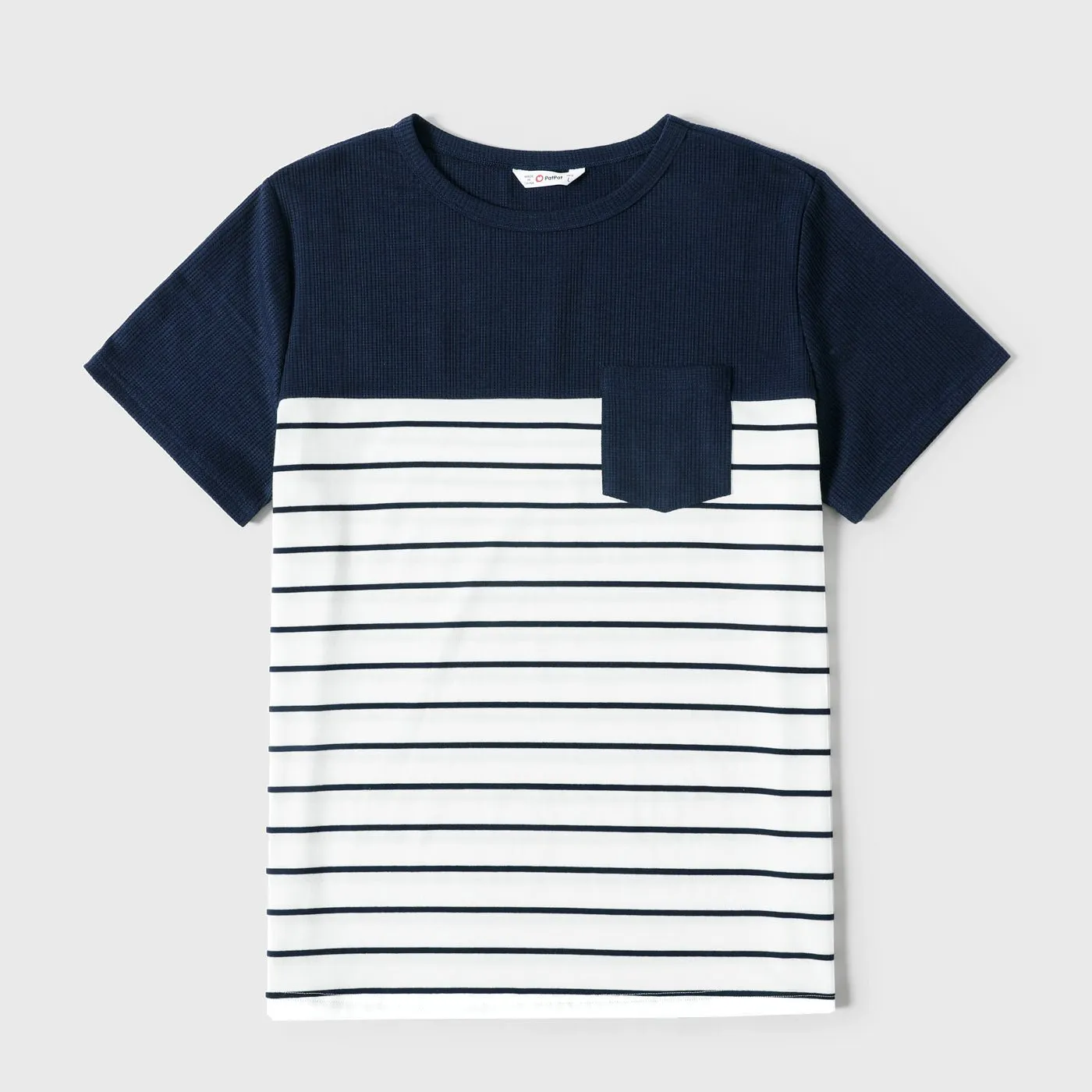 Family Matching Solid Spaghetti Strap Dresses and Striped Colorblock Short-sleeve T-shirts Sets