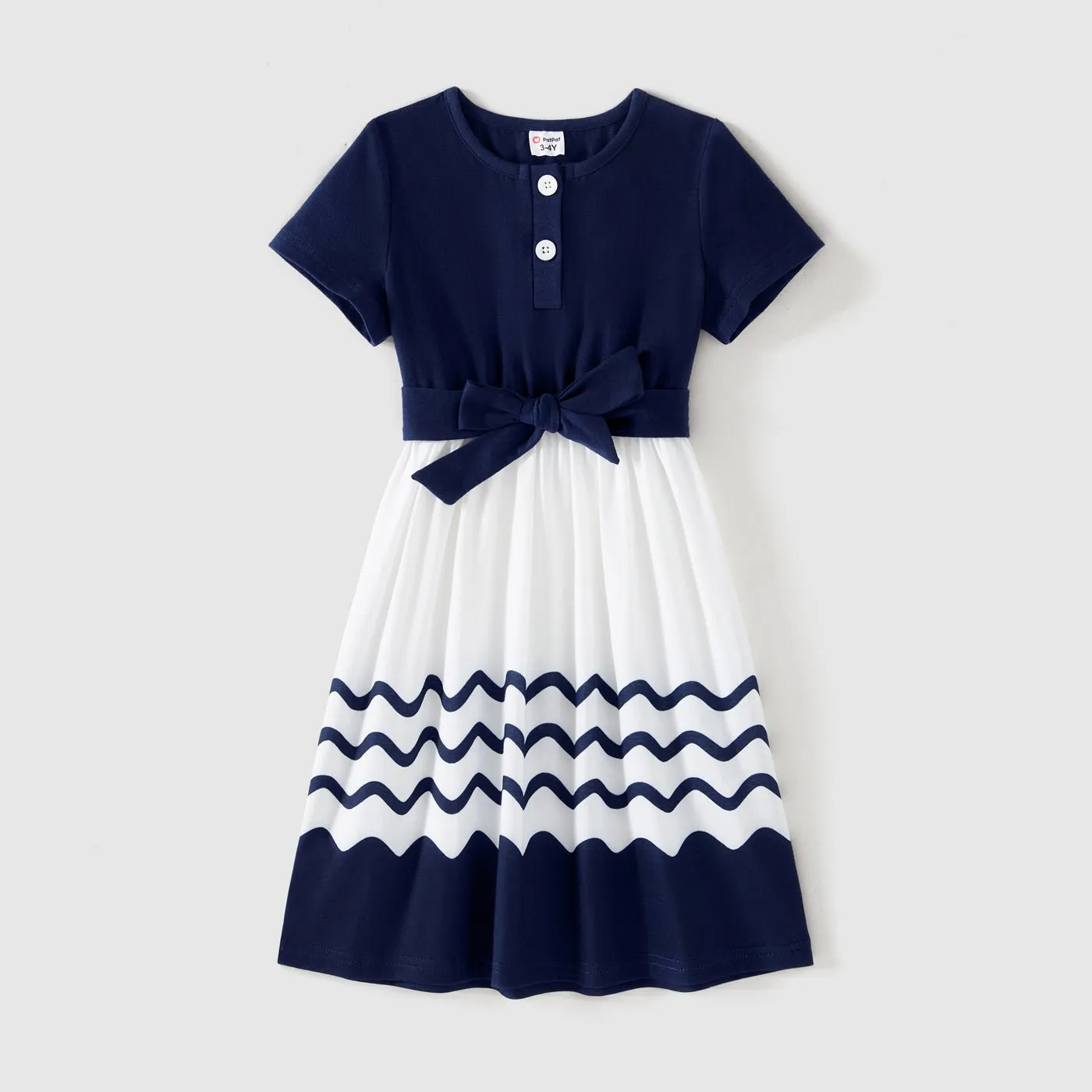 Family Matching Solid Spaghetti Strap Dresses and Striped Colorblock Short-sleeve T-shirts Sets