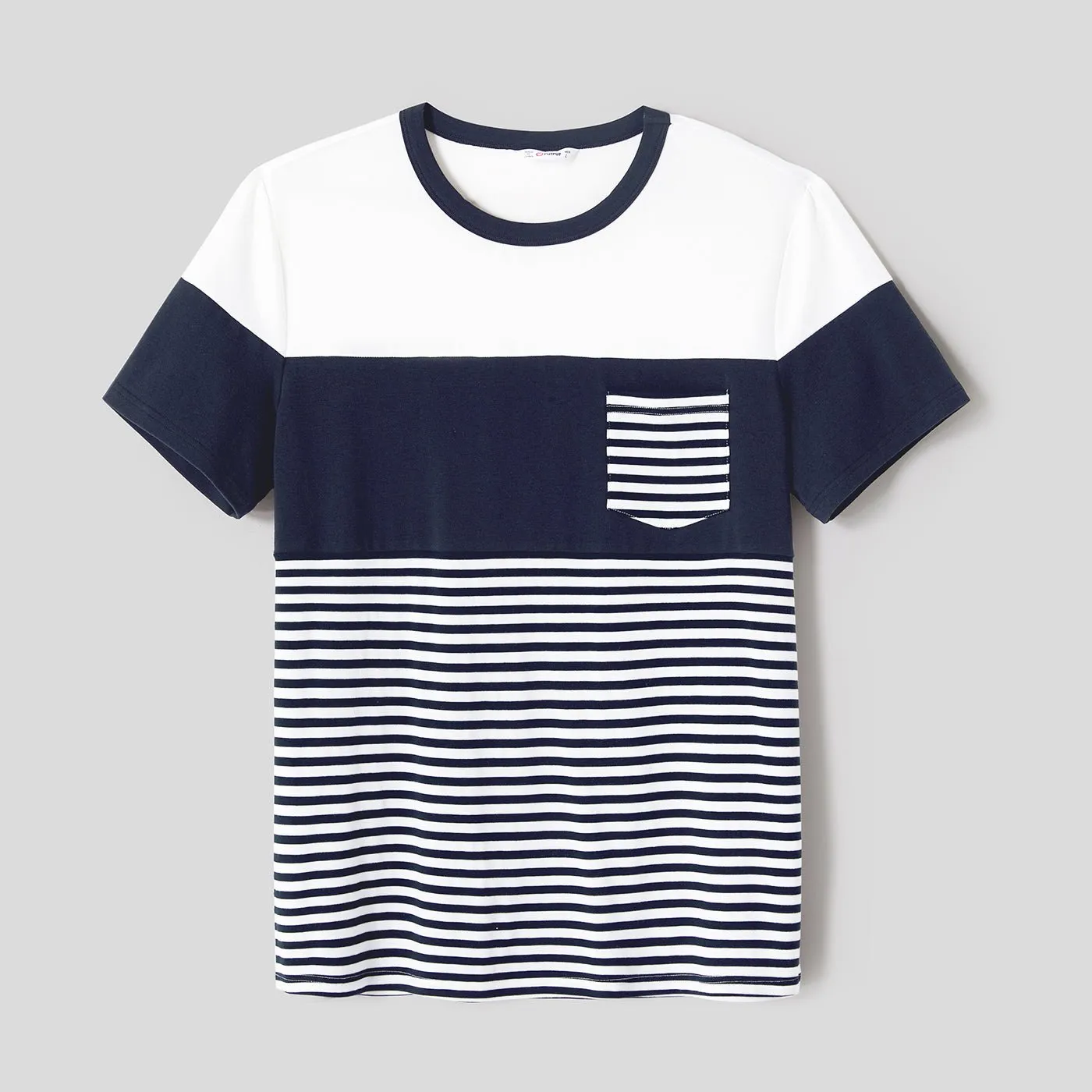 Family Matching Solid Spaghetti Strap Dresses and Striped Colorblock Short-sleeve T-shirts Sets