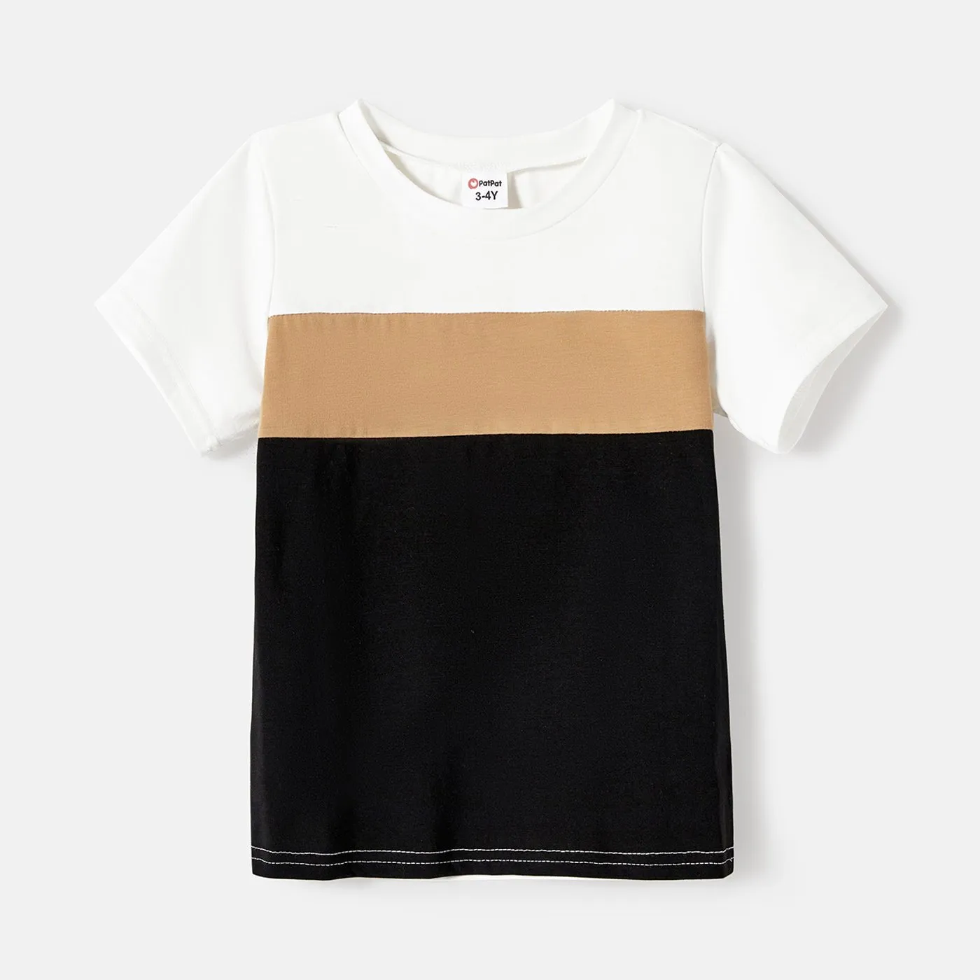 Family Matching Solid Spaghetti Strap Dresses and Striped Colorblock Short-sleeve T-shirts Sets