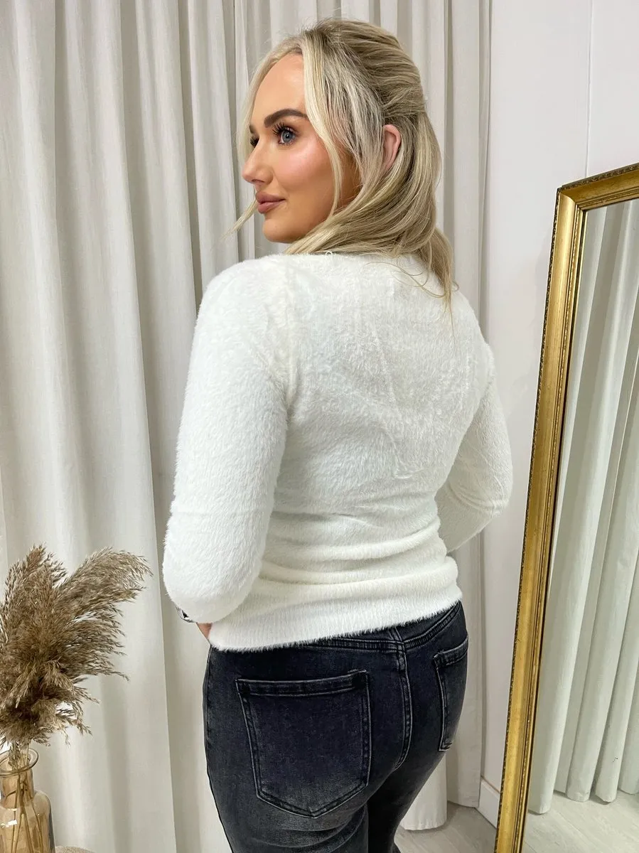 Fitted Long Sleeve Fluffy Top