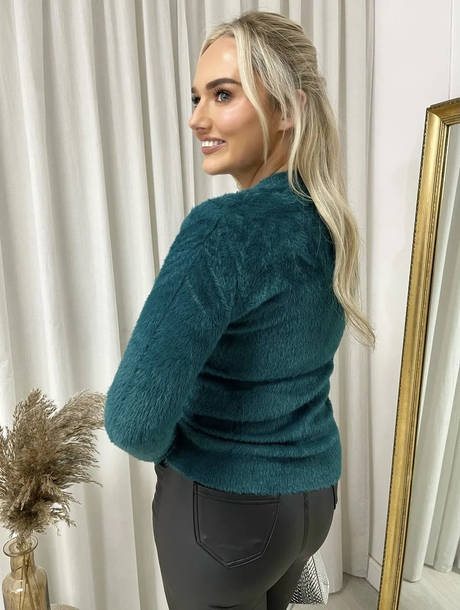 Fitted Long Sleeve Fluffy Top