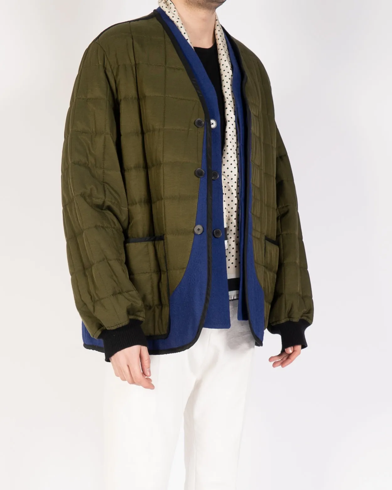 FW19 Green & Blue Double Layered Quilted Jacket