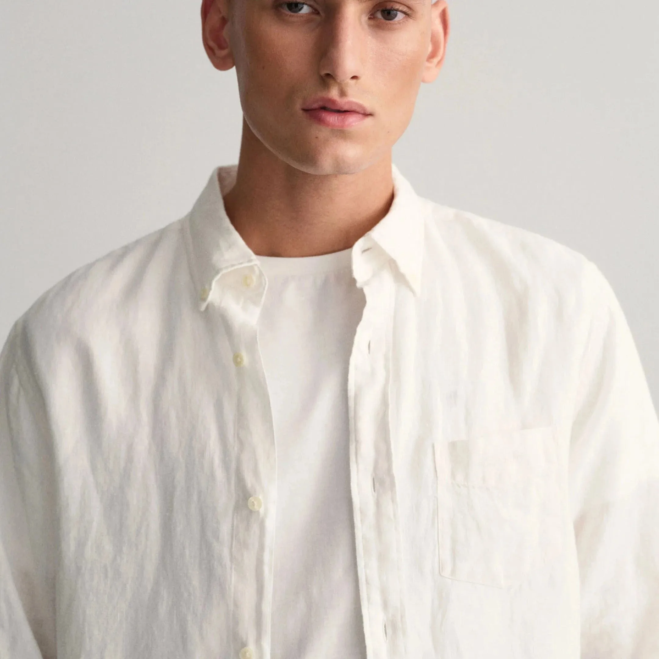 GANT Regular Fit Linen Shirt White