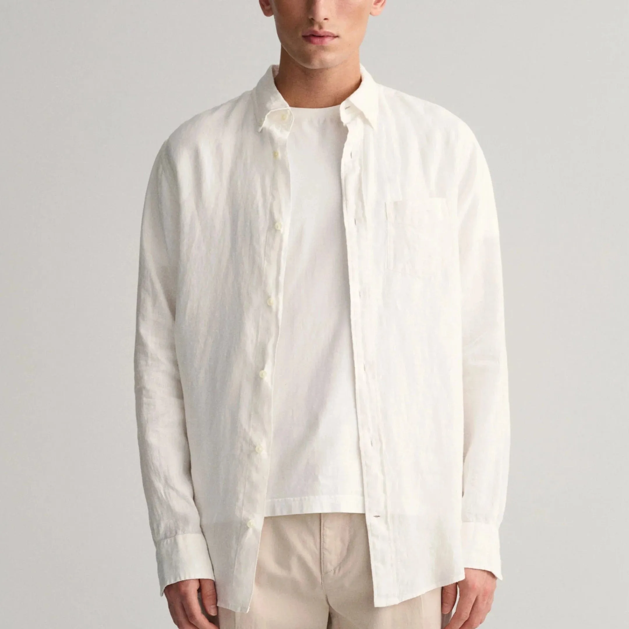 GANT Regular Fit Linen Shirt White