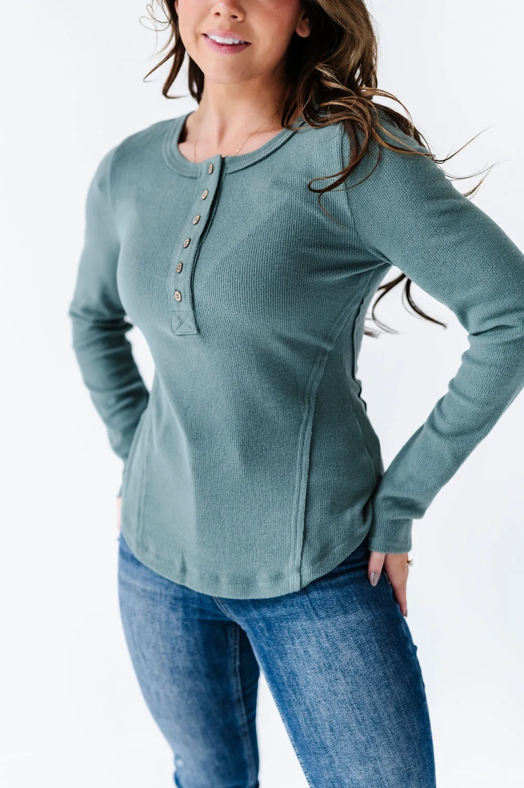 Grayson Long Sleeve Tee in Sage