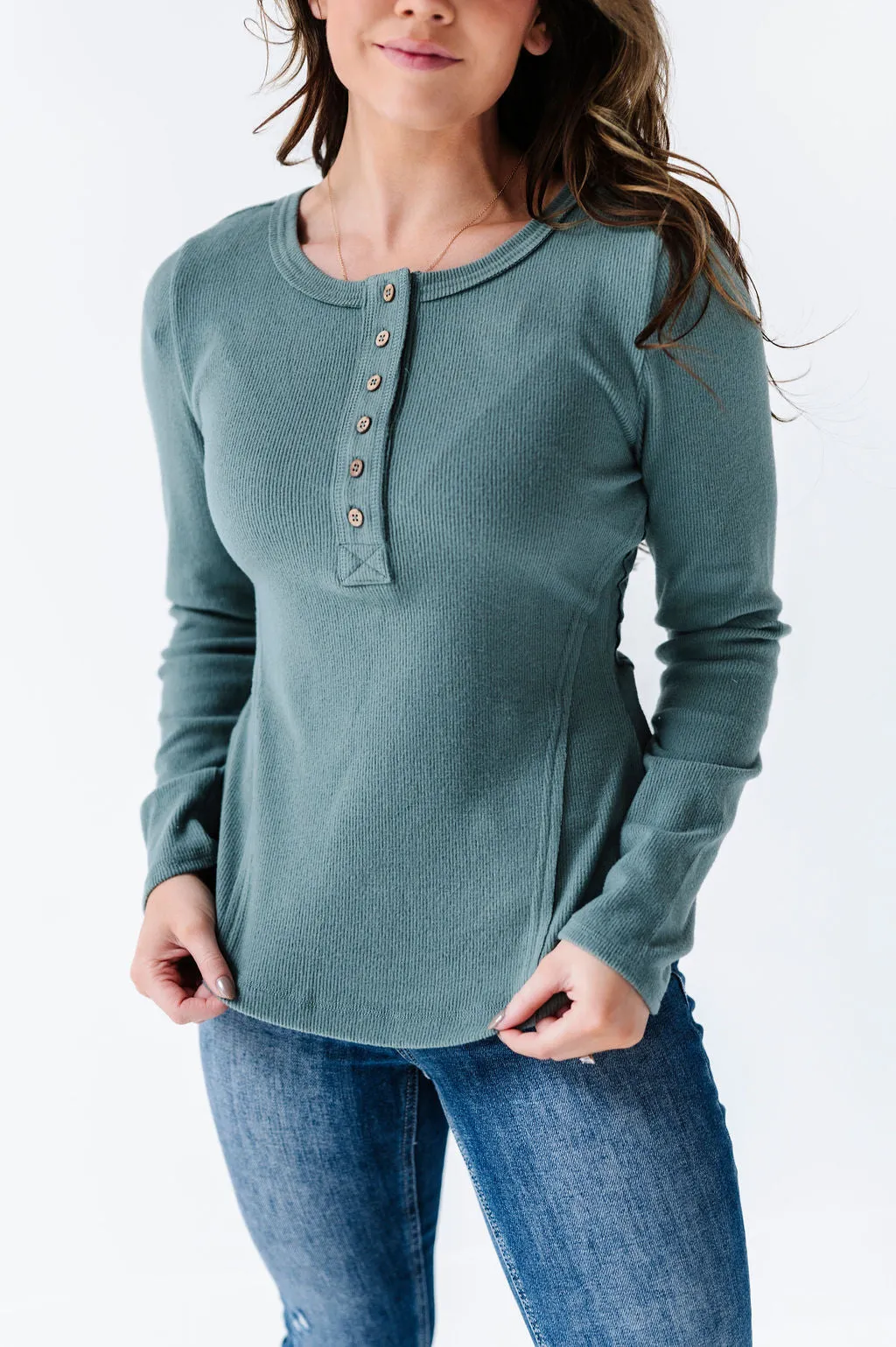 Grayson Long Sleeve Tee in Sage