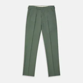 Green Wool and Linen Blend Jonathan Trouser