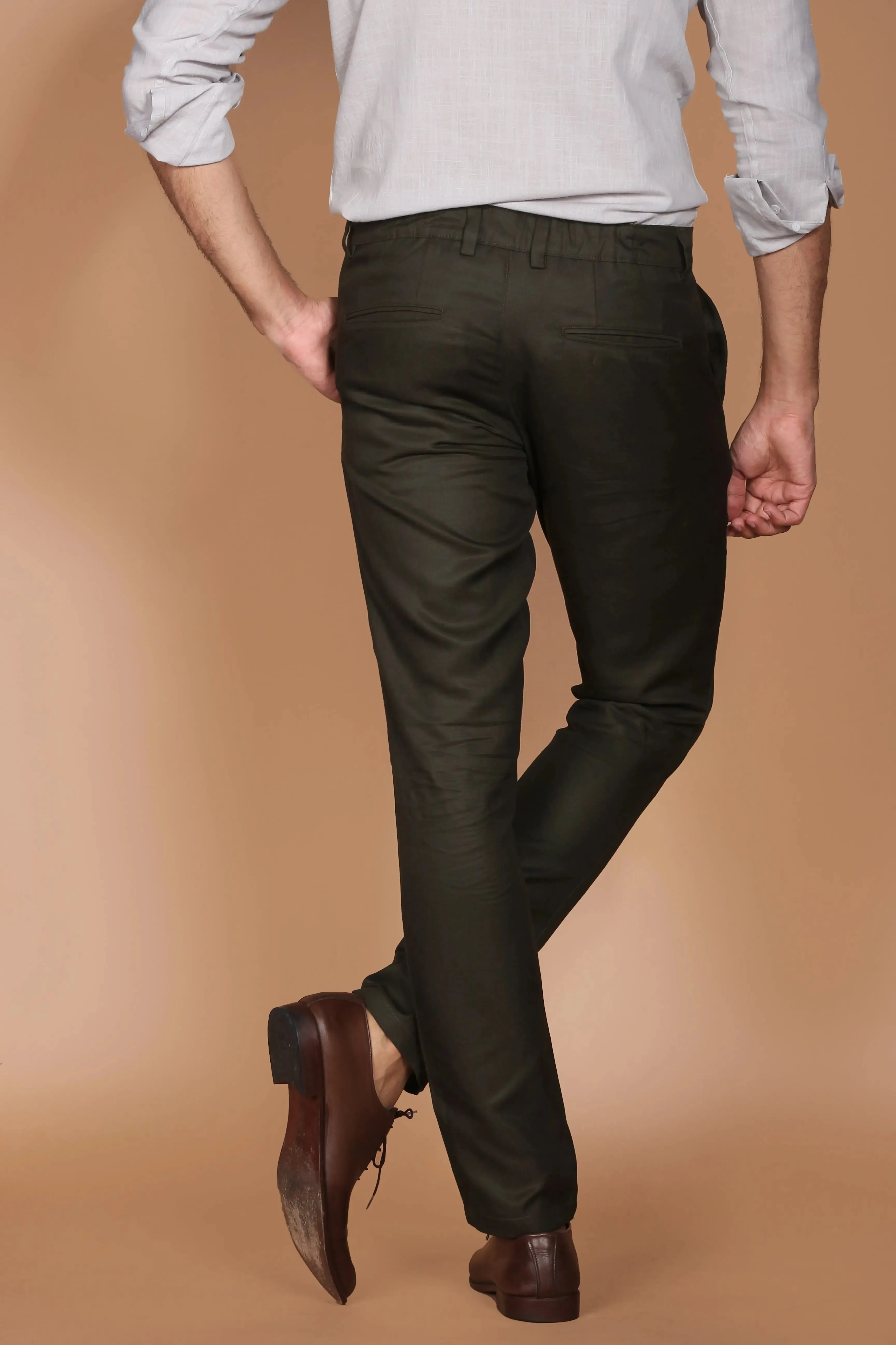 Hunter Green Linen Trousers