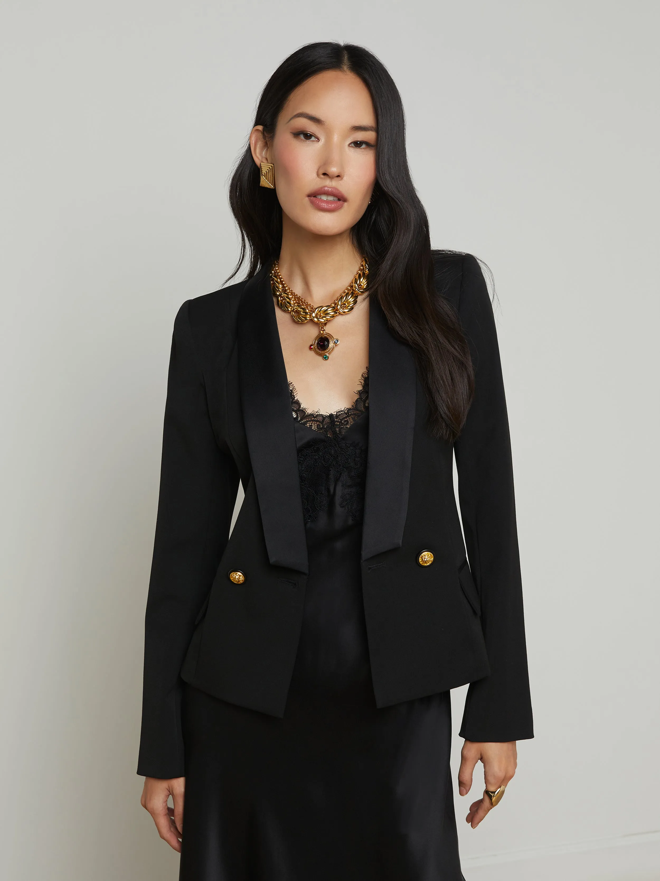 Imogen Satin Lapel Blazer