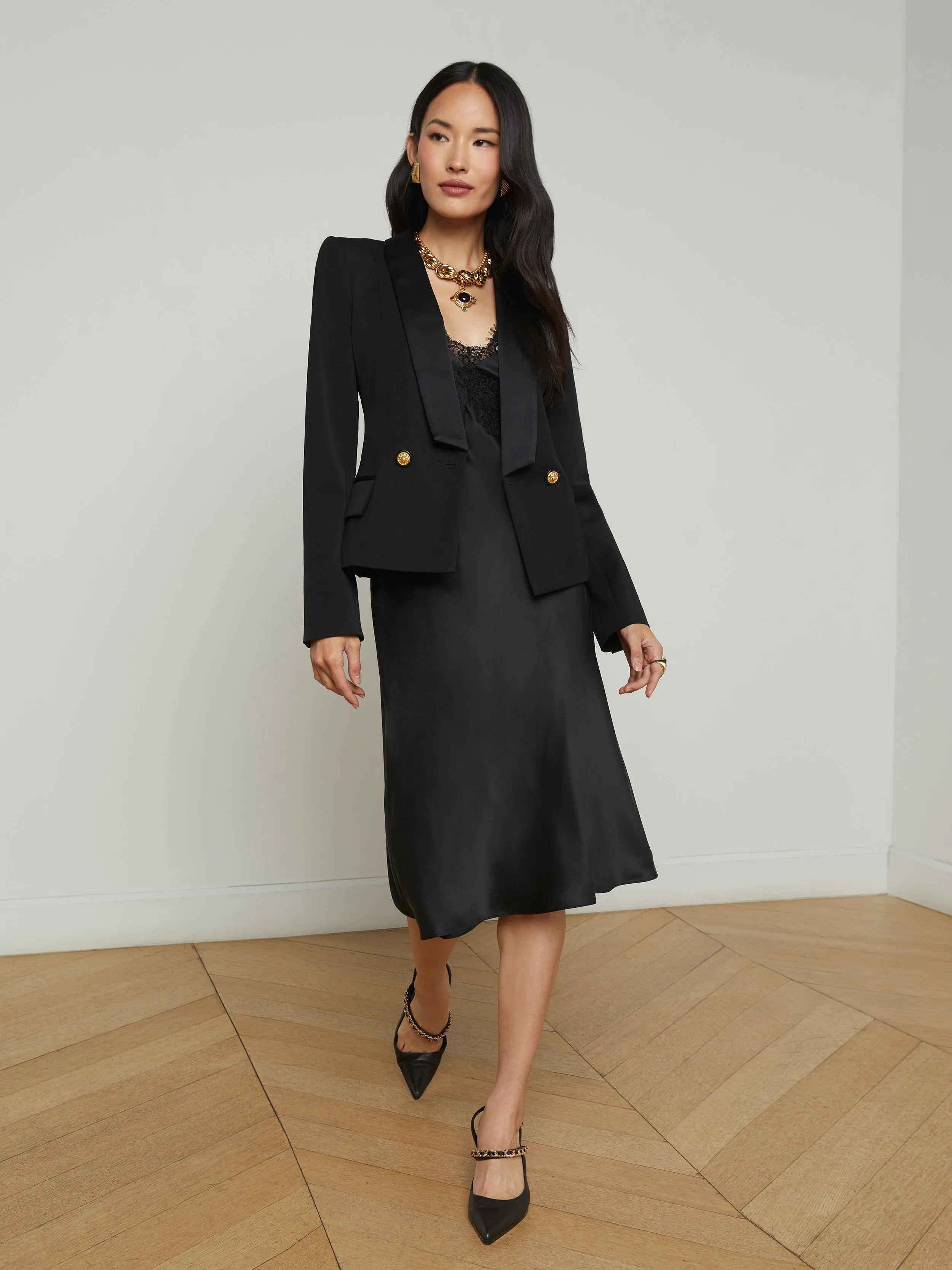 Imogen Satin Lapel Blazer