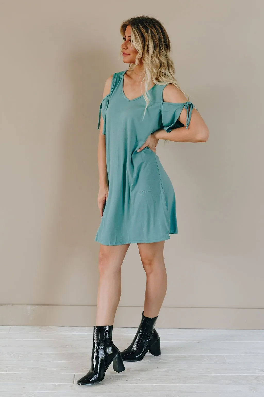 JoJo Cold Shoulder Shift Dress