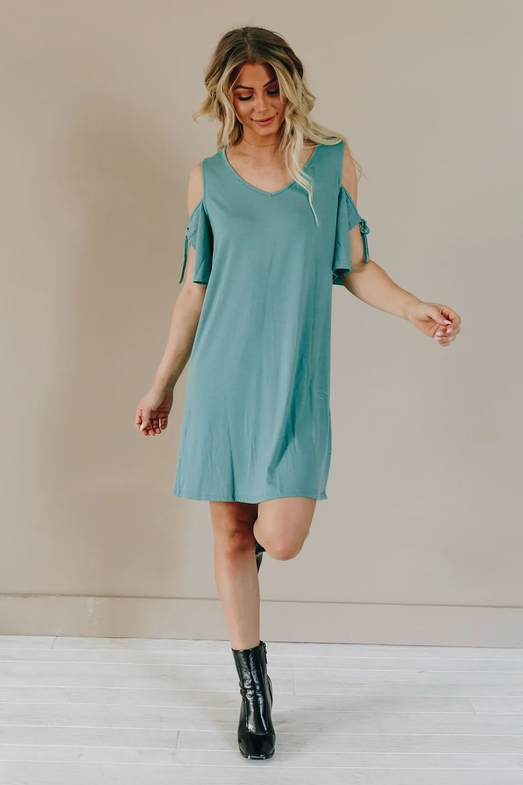 JoJo Cold Shoulder Shift Dress