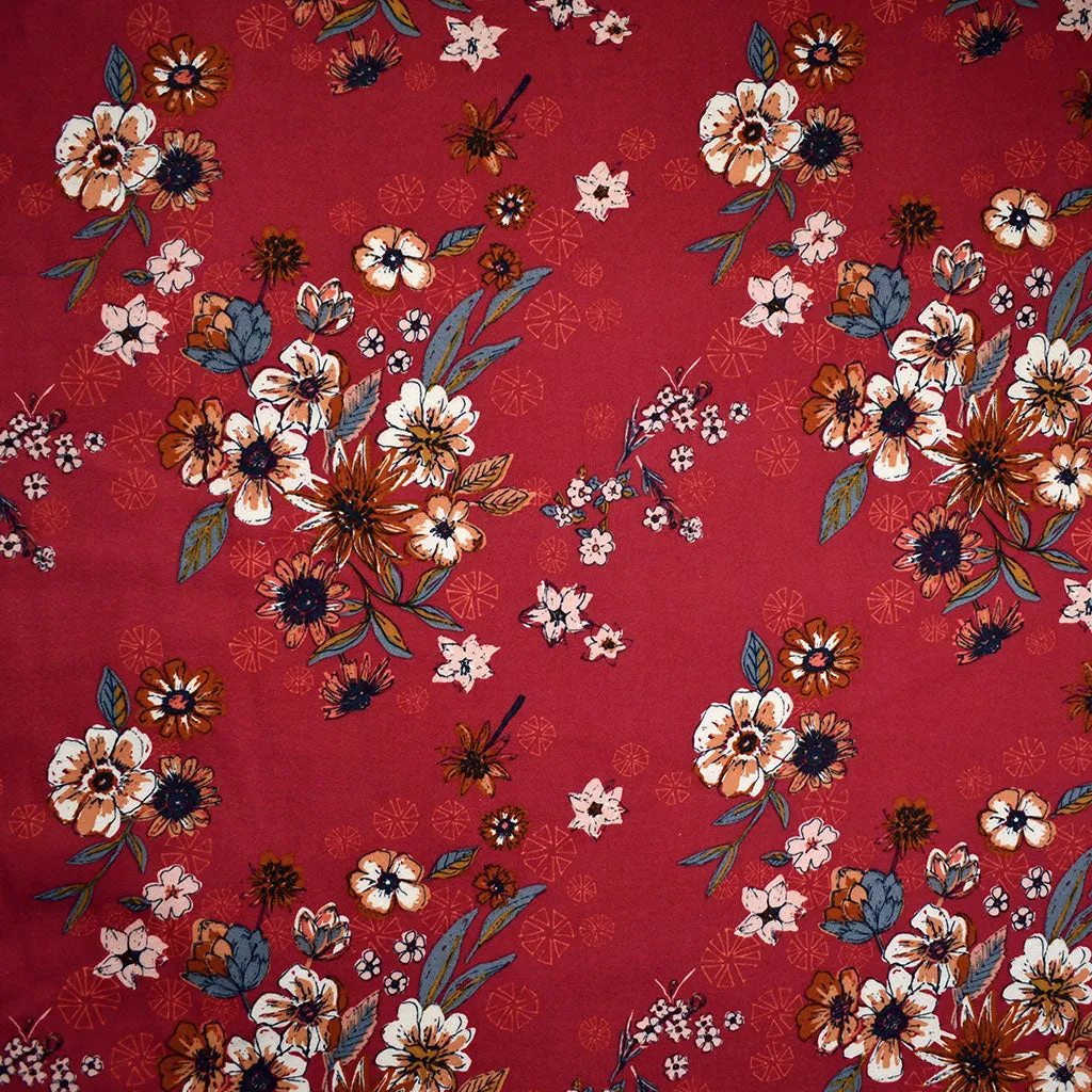 Kindred Constant Companion Floral Cozy Flannel Red