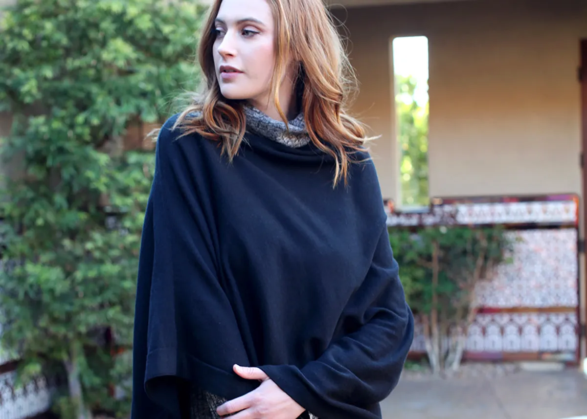 Loving Thread Eco-Chic LUXE Poncho Pullover (3 Solid Colors)