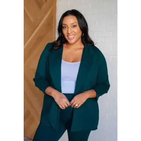 Magic 3/4 Sleeve Blazer in Hunter Green