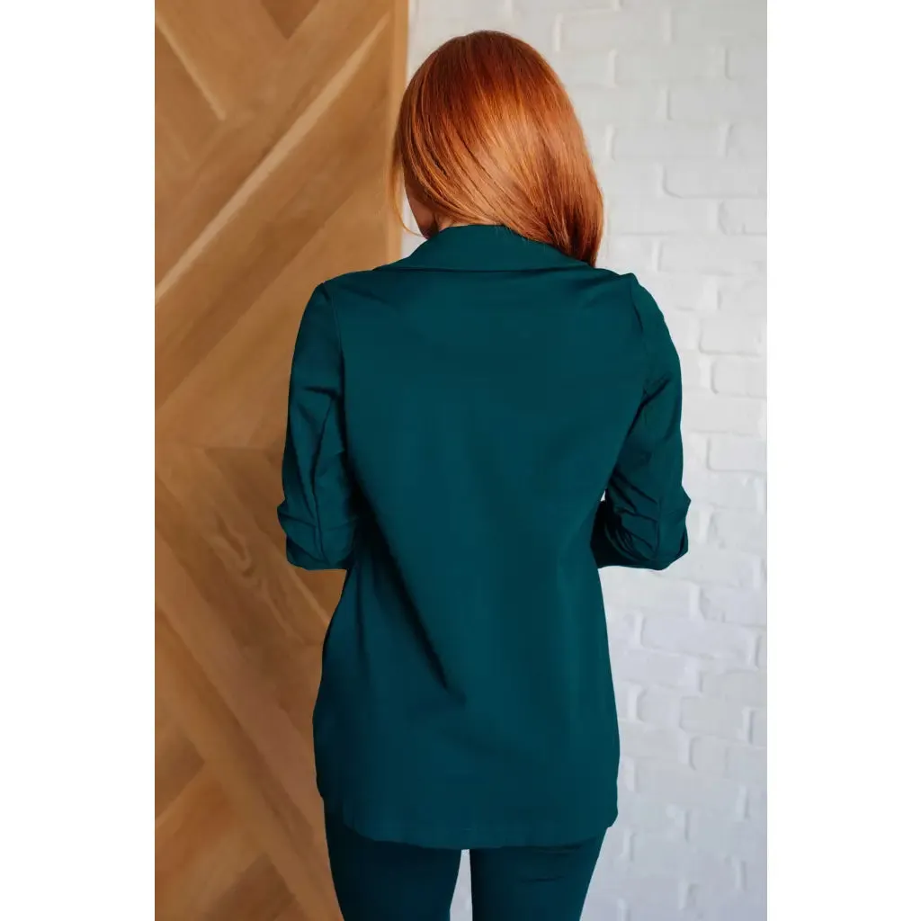 Magic 3/4 Sleeve Blazer in Hunter Green