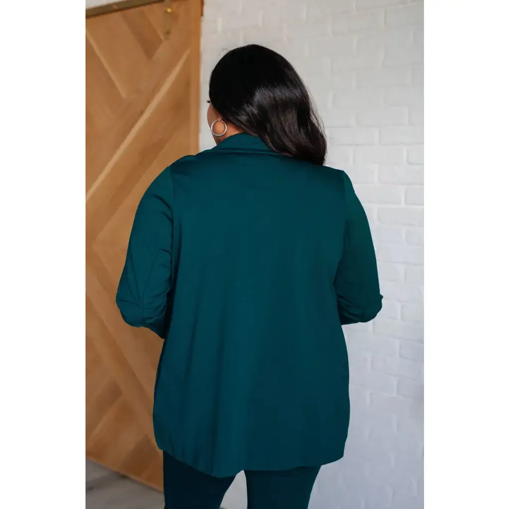 Magic 3/4 Sleeve Blazer in Hunter Green