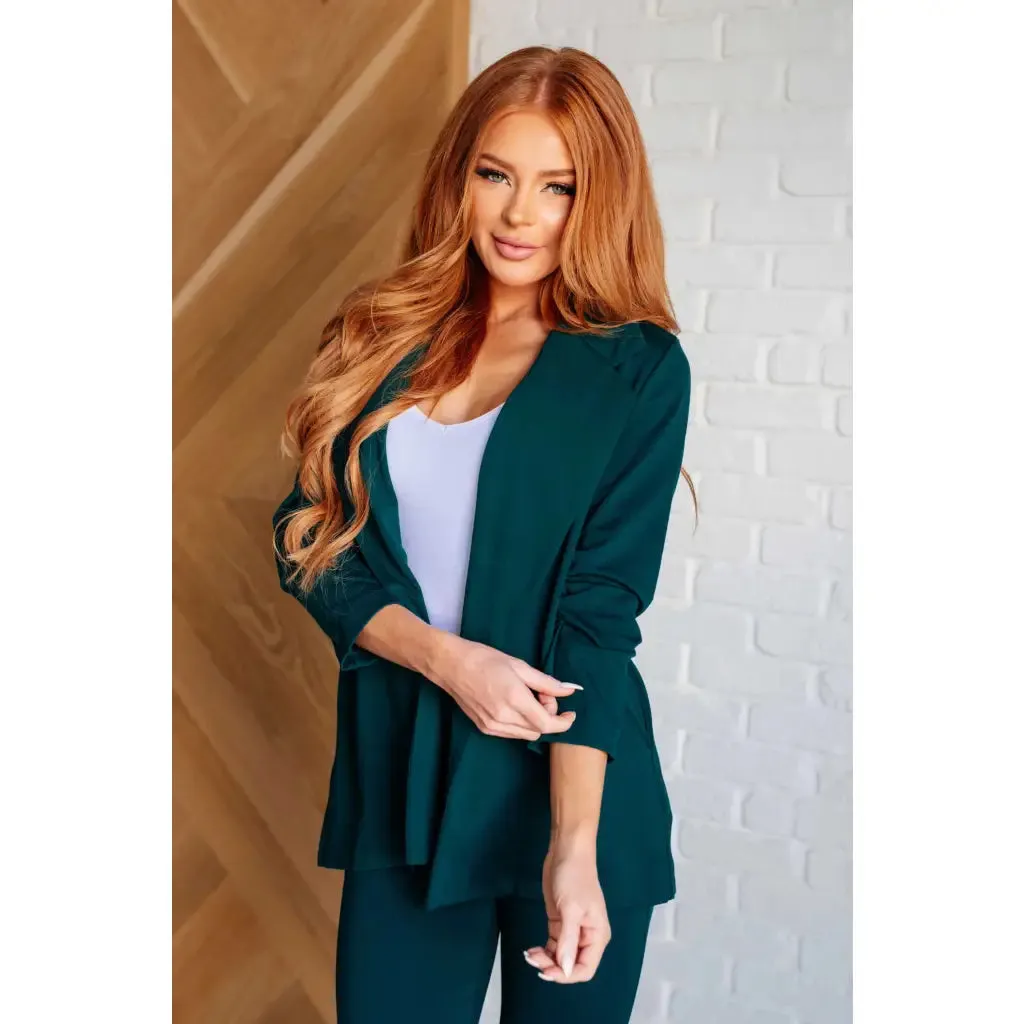 Magic 3/4 Sleeve Blazer in Hunter Green