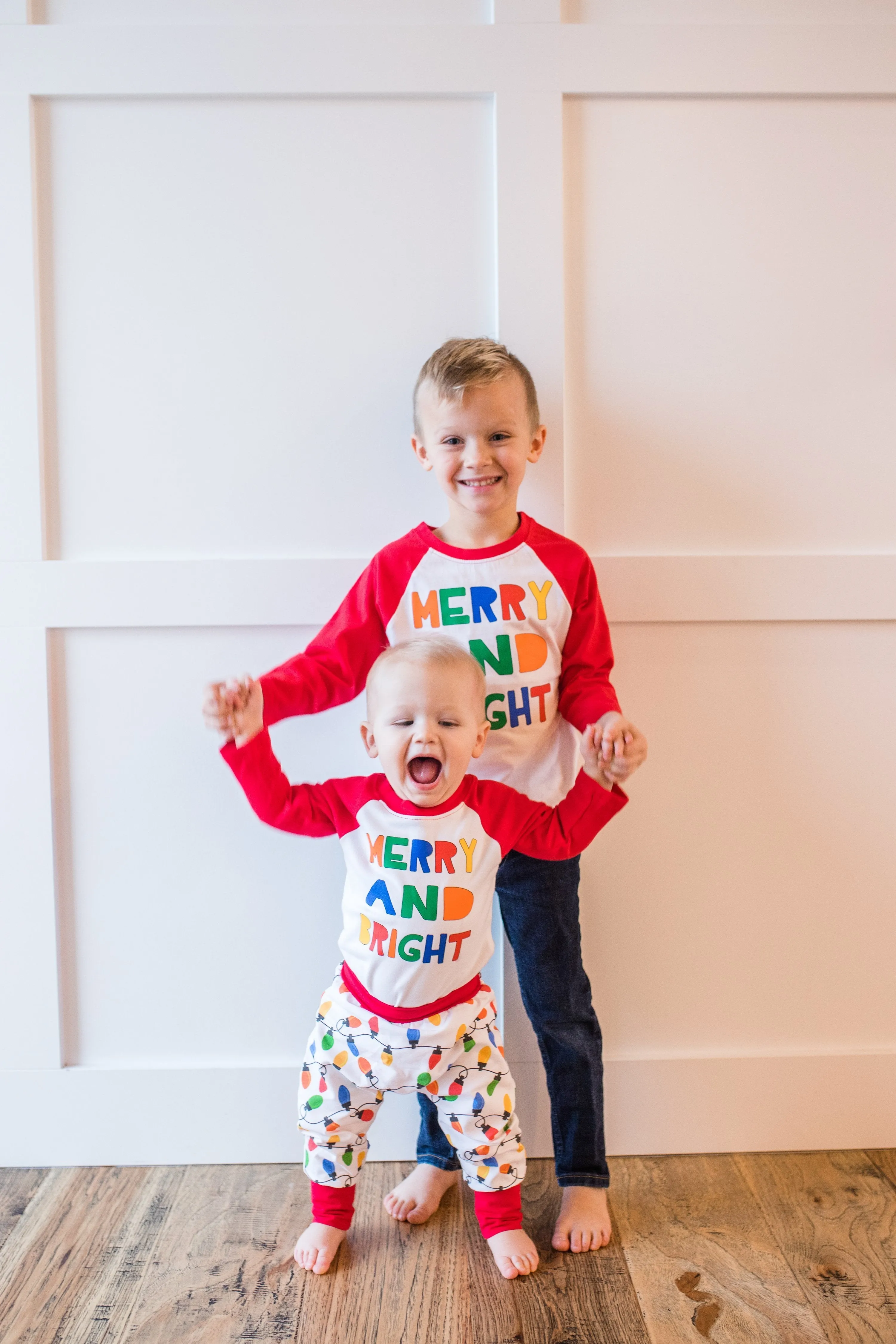 Merry & Bright | RED Raglan | Onesie or Tee