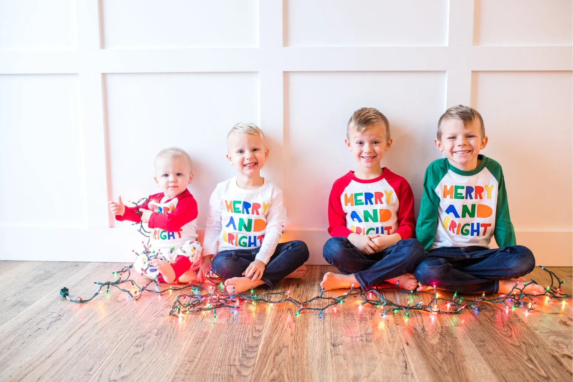 Merry & Bright | RED Raglan | Onesie or Tee