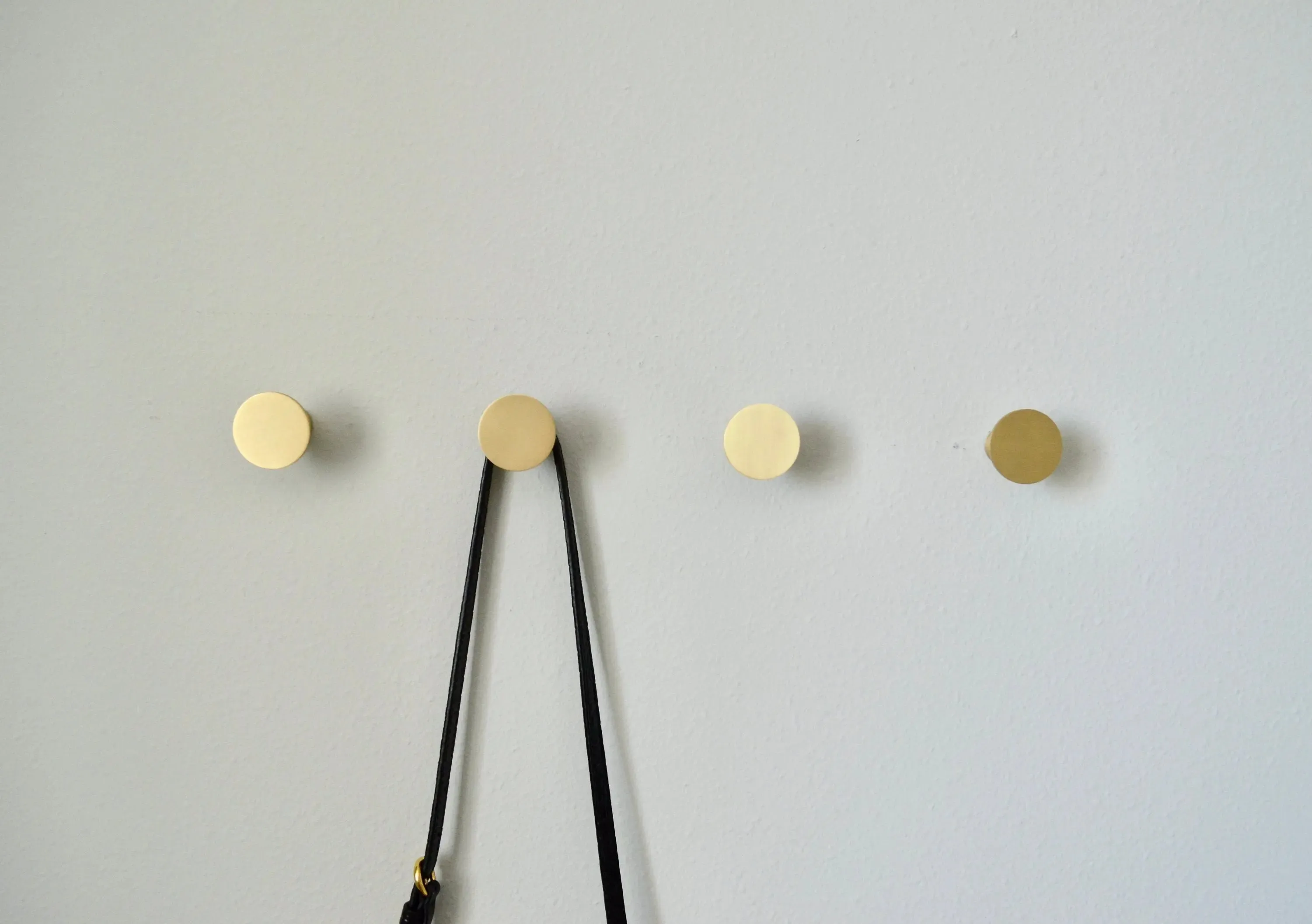 Modern Round Brass Metal Hooks, Single Organizer, Hat Rack, Towel Hook - Brass