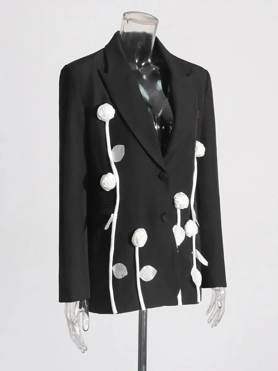 Pre Order:  Flower Splicing Slim Fit Blazer